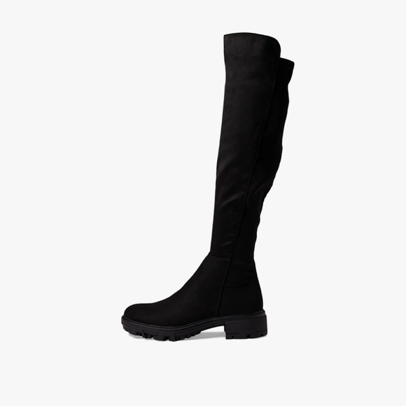 Unisa Black Waide Knee High Stretch Panel Pull On Boot NEW - Picture 4 of 9